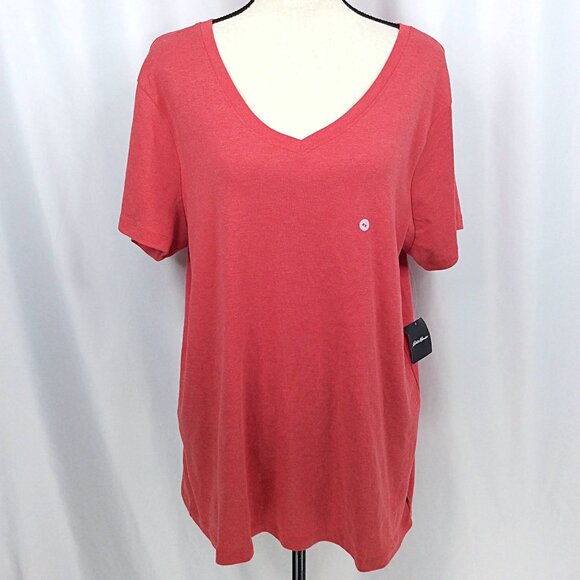 NWT Eddie Bauer Favorite Tee T-Shirt Womens Plus Size 2X Short Sleeve V-Neck - Picture 1 of 8